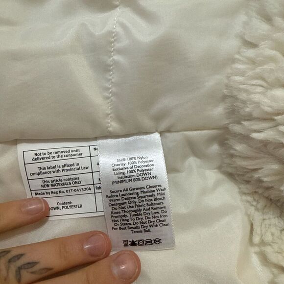 NWT Eddie Bauer Womens White Jacket Down Highland Snow Puffer Soft Shell Ski‎ XS - Picture 15 of 16